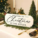 18 inch - Hanging Welcome to Christmas at the [Name] – Personalized Family Sign, Tabletop or Hanging