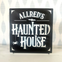 Haunted House Custom Name Sign – Personalized Halloween Decoration - Tabletop or Hanging