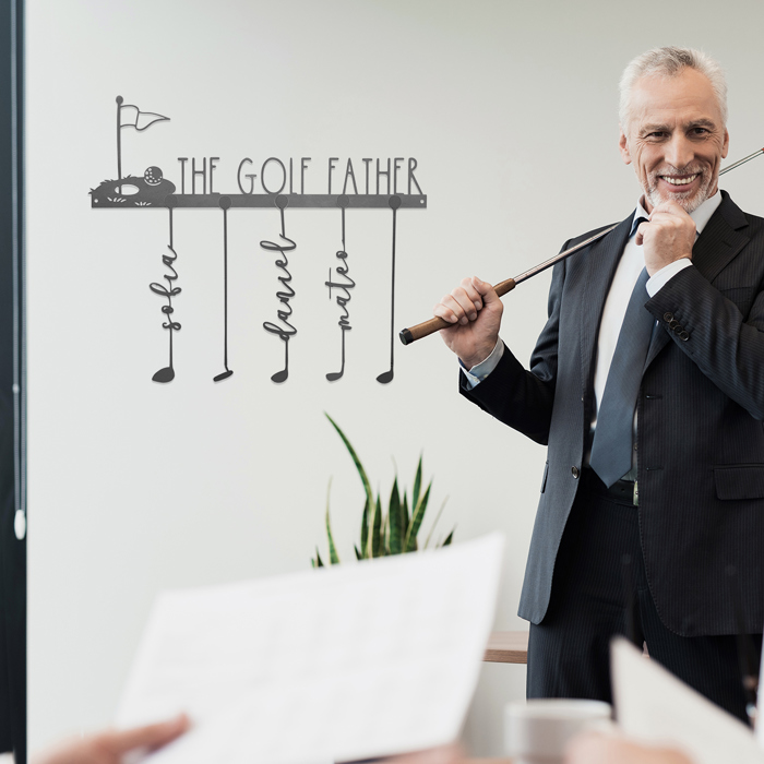 Hole in One Personalized Family Names Golf Sign - Golf Papa Signs Wall Decor