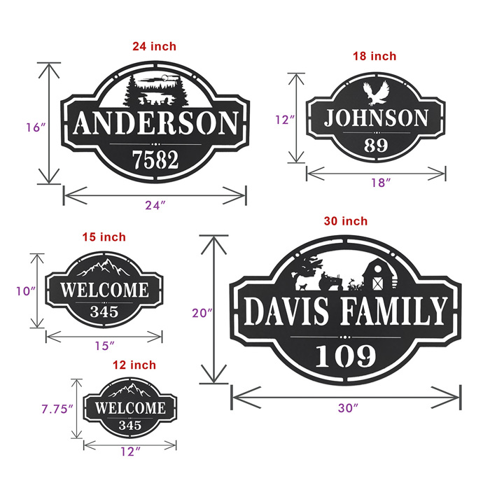 Home on the Range Address Plaque - House Number Sign - 14 Styles