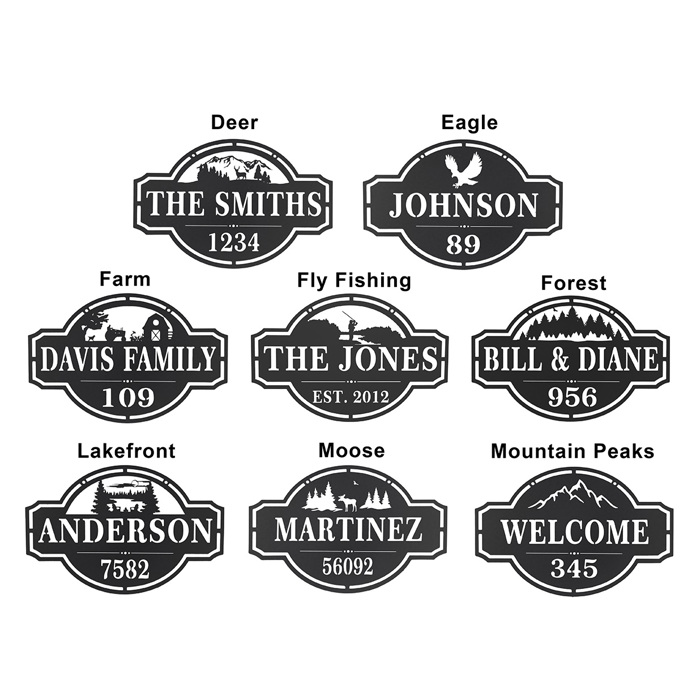 Home on the Range Address Plaque - House Number Sign - 14 Styles