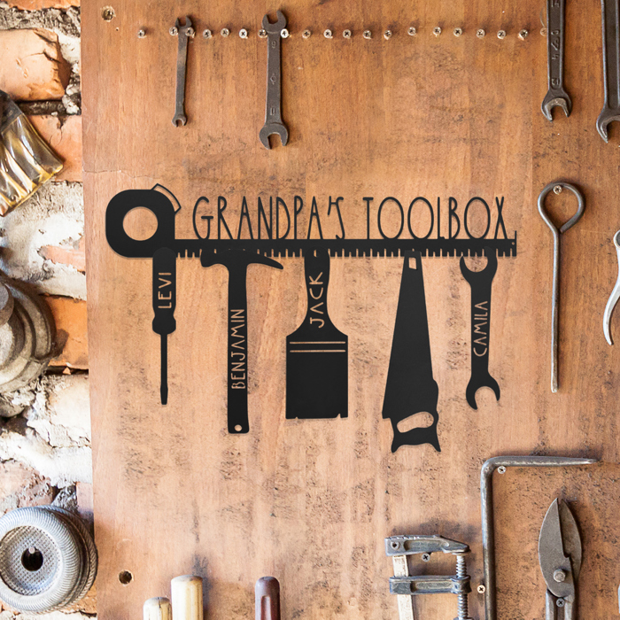 No One Else Measures Up to Dad Family Name Sign - Custom Fathers Day Gifts