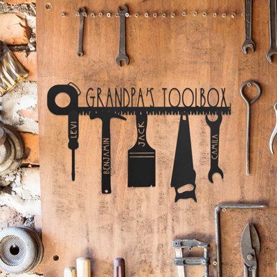 No One Else Measures Up to Dad Family Name Sign - Custom Fathers Day Gifts
