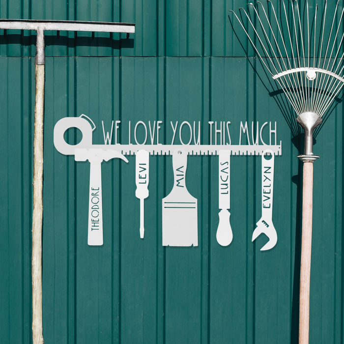 No One Else Measures Up to Dad Family Name Sign - Custom Fathers Day Gifts