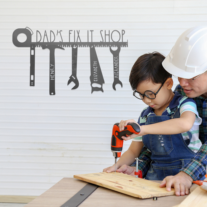 No One Else Measures Up to Dad Family Name Sign - Custom Fathers Day Gifts