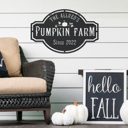  Pumpkin Farm Custom Name Sign – Personalized Fall Decor with Family Name – Farmhouse Autumn Sign for Porch, Mantel, or Entryway