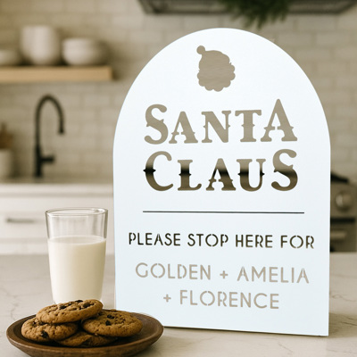 Santa Claus Personalized Christmas Stop Sign – Tabletop or Hanging