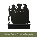  Three Salem Sisters Tabletop Silhouette | Halloween Witch Trio Outline Décor | 9" Metal Standing Sign with Bendable Tab
