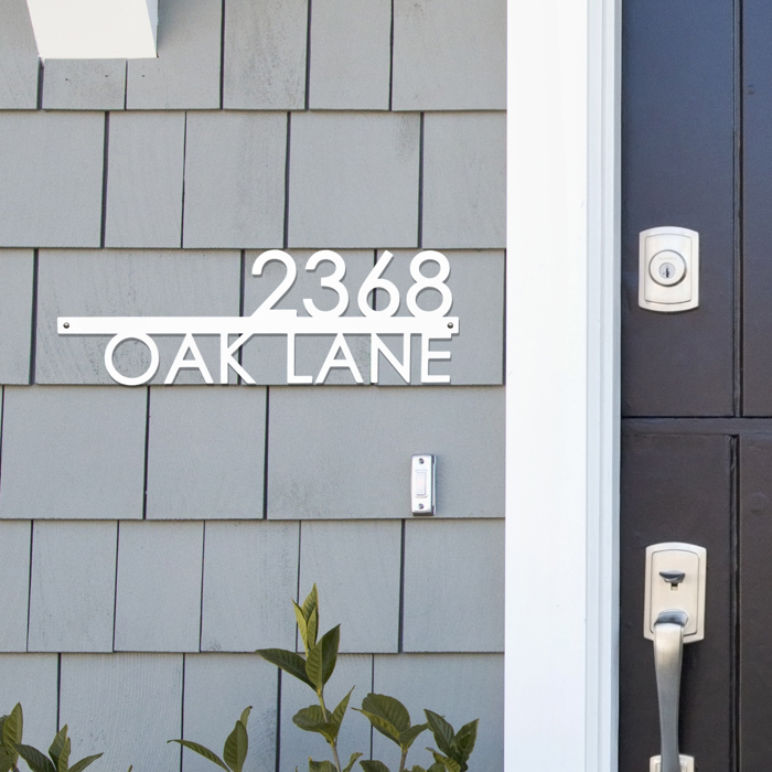 Magnolia Address Plaque - 3 Sizes - Modern Outside House Numbers for Address