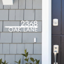 12 inch White Powder Coat Magnolia Address Plaque - 3 Sizes - Modern Outside House Numbers for Address