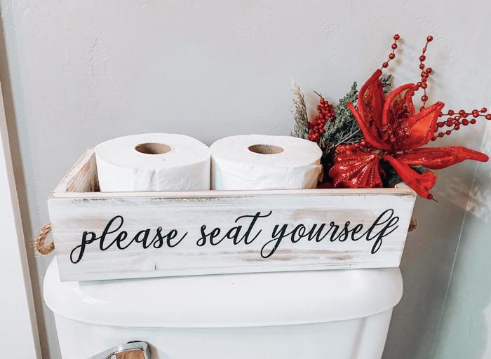 Rustic Dual-Sided Centerpiece Tray with Handles – "Oh Hello" & "Please Seat Yourself"