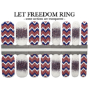 Let Freedom Ring Patriotic Nail Wraps  |  4th of July Non-Toxic Nail Polish Stickers, Decals, and Strips for DIY Manicures