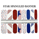 Star Spangled Banner Patriotic Nail Wraps  |  4th of July Non-Toxic Nail Polish Stickers, Decals, and Strips for DIY Manicures