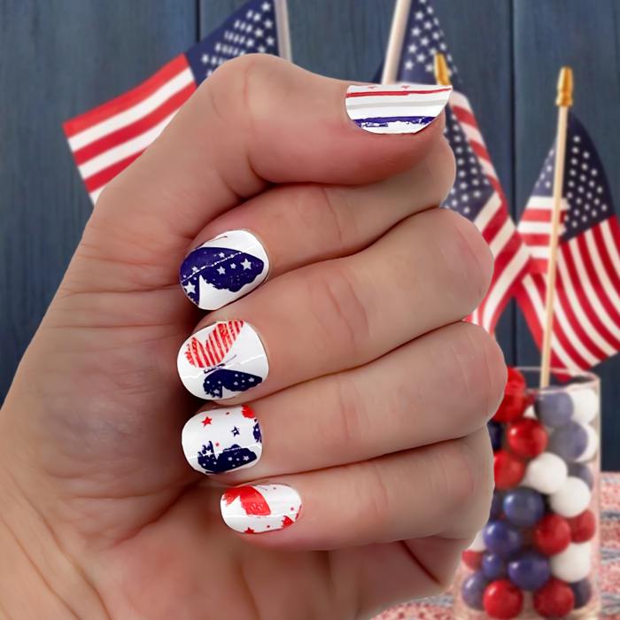 Patriotic Nail Wraps  |  4th of July Non-Toxic Nail Polish Stickers, Decals, and Strips for DIY Manicures