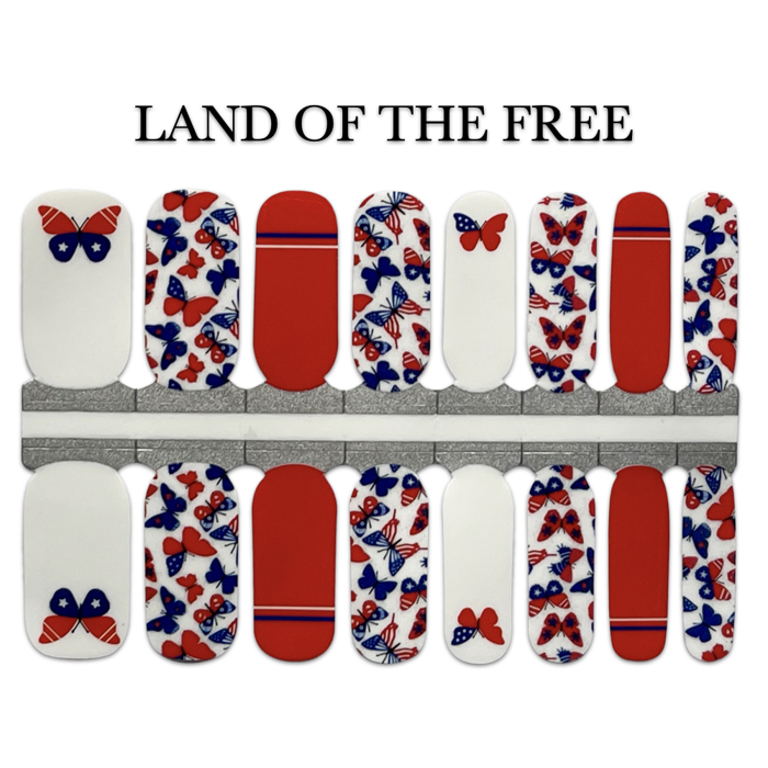 Patriotic Nail Wraps  |  4th of July Non-Toxic Nail Polish Stickers, Decals, and Strips for DIY Manicures