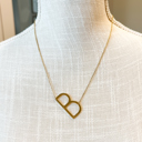 Gold B Large Initial Letter Necklace