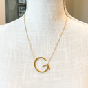 Gold G Large Initial Letter Necklace