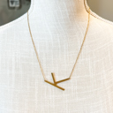 Gold K Large Initial Letter Necklace