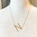 Gold N Large Initial Letter Necklace