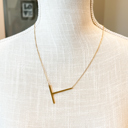 Gold T Large Initial Letter Necklace