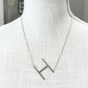 Silver H Large Initial Letter Necklace