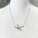 Silver K Large Initial Letter Necklace
