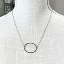 Silver O Large Initial Letter Necklace