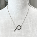 Silver P Large Initial Letter Necklace