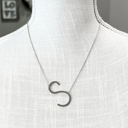 Silver S Large Initial Letter Necklace