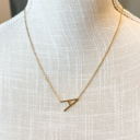 Gold A Mini Initial Letter Necklace