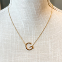 Gold G Mini Initial Letter Necklace