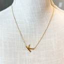 Gold K Mini Initial Letter Necklace