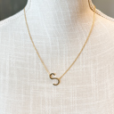 Gold S Mini Initial Letter Necklace