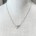 Silver A Mini Initial Letter Necklace