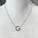 Silver G Mini Initial Letter Necklace