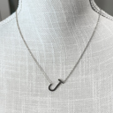 Silver J Mini Initial Letter Necklace