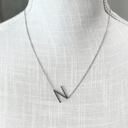 Silver N Mini Initial Letter Necklace
