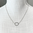 Silver O Mini Initial Letter Necklace