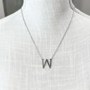 Silver W Mini Initial Letter Necklace