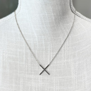 Silver X Mini Initial Letter Necklace