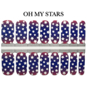  Patriotic Nail Wraps  |  4th of July Non-Toxic Nail Polish Stickers, Decals, and Strips for DIY Manicures
