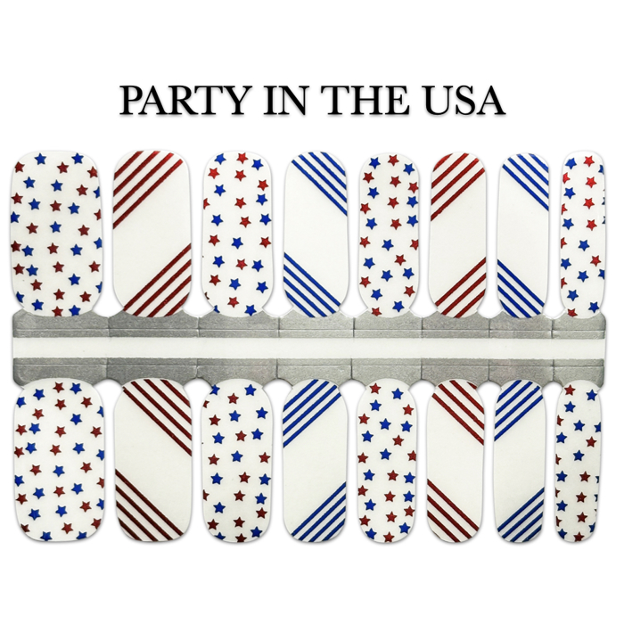 Patriotic Nail Wraps  |  4th of July Non-Toxic Nail Polish Stickers, Decals, and Strips for DIY Manicures