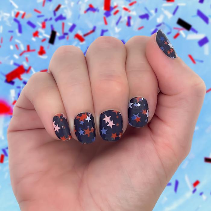 Patriotic Nail Wraps  |  4th of July Non-Toxic Nail Polish Stickers, Decals, and Strips for DIY Manicures