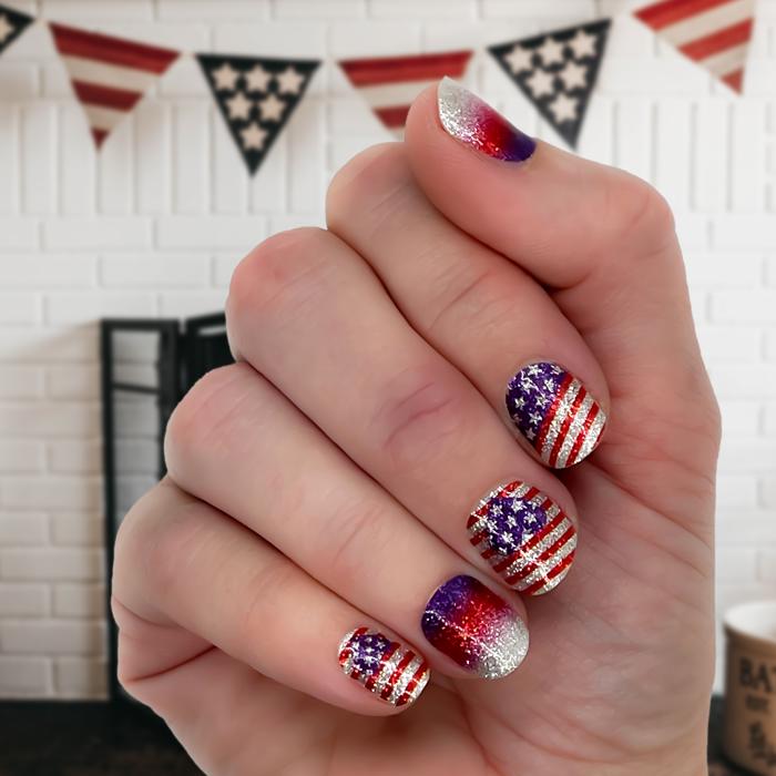 Patriotic Nail Wraps  |  4th of July Non-Toxic Nail Polish Stickers, Decals, and Strips for DIY Manicures