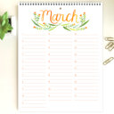  Large Floral Watercolor Birthday Calendar | 8.5"x11" | Perpetual Calendar | Free Shipping