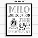  Birth Stats Art Print | 10 Colors | 8x10| Personalized Gift | Free Shipping