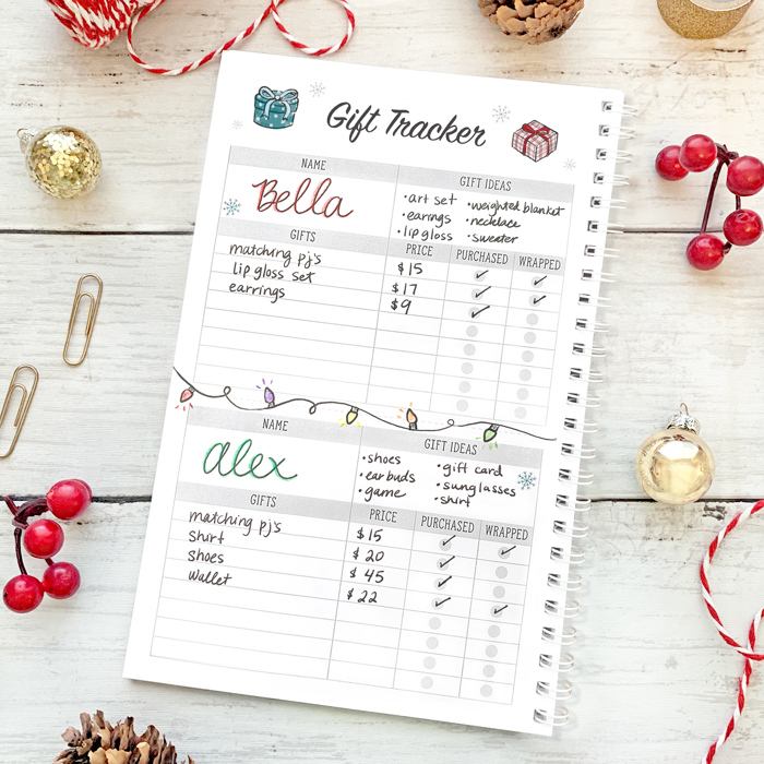 Christmas Planner | Holiday Planner | Gift Tracker | Free Shipping