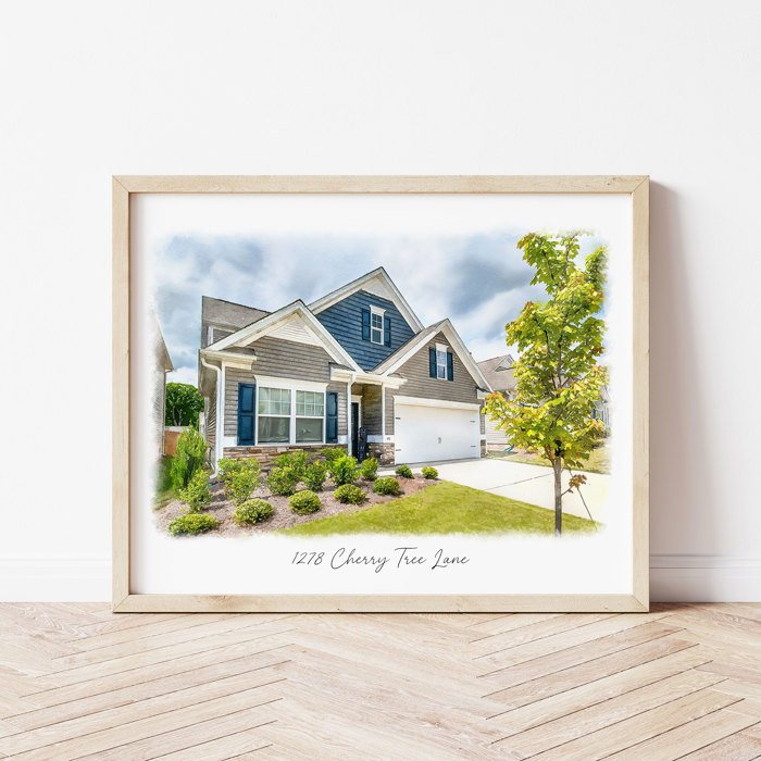 Digital Watercolor House Portrait | Art Print | Custom Home Portrait | Personalized Gift | Free Shipping