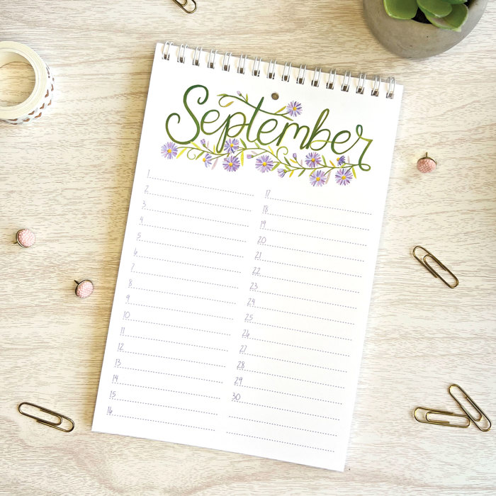 Watercolor Perpetual Calendar | Birth Month Flower Illustrations | Floral Birthday Calendar | Free Shipping