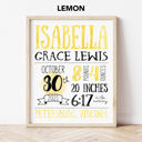  Birth Stats Art Print | 10 Colors | 8x10| Personalized Gift | Free Shipping